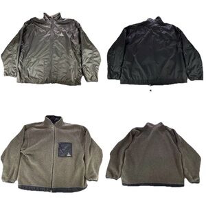 Nike ACG Reversible Jacket Mens 2XL Black Brown Sherpa Teddy Windbreaker Warm